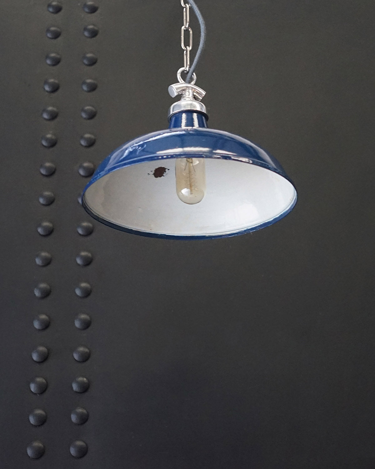 Colonial Enamel Light Shade - Blue Trinity Marine