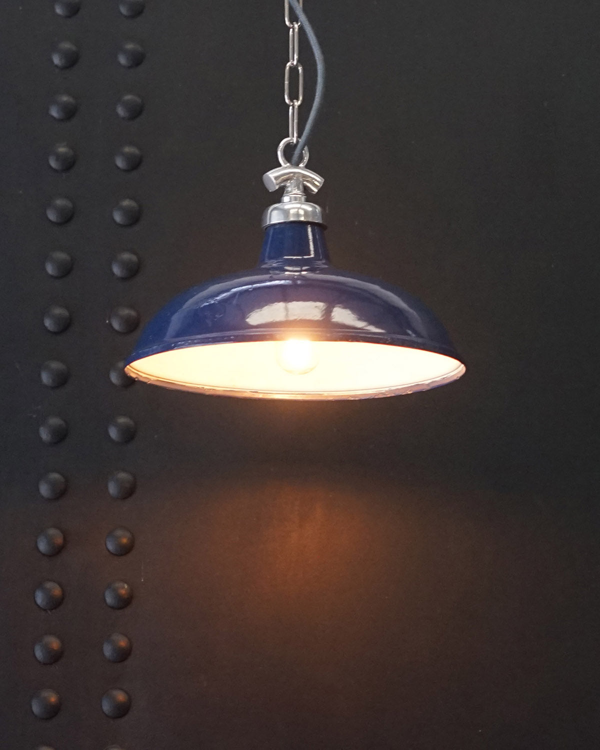 Colonial Enamel Light Shade - Blue Trinity Marine