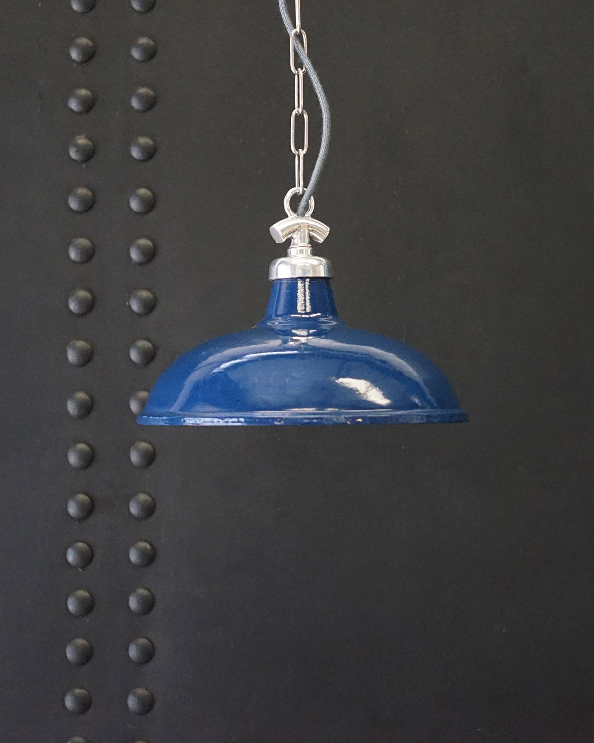 Colonial Enamel Light Shade - Blue Trinity Marine