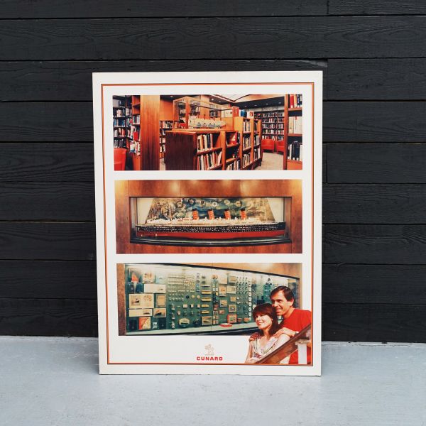 Original Cunard QE2 Large Advertising Placard - Interior Views Trinity Marine