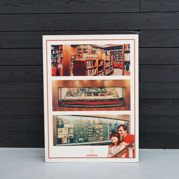 Original Cunard QE2 Large Advertising Placard - Interior Views Trinity Marine