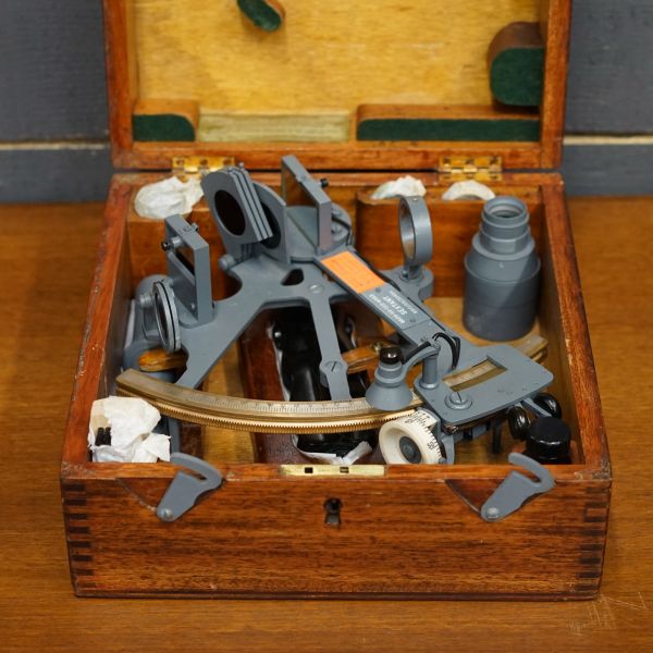 Royal Navy Silver Scale Sextant - Henry Hughes & Son Unpolished Trinity Marine