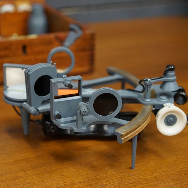 Royal Navy Silver Scale Sextant - Henry Hughes & Son Unpolished Trinity Marine