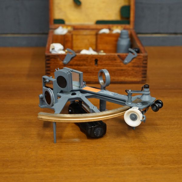Royal Navy Silver Scale Sextant - Henry Hughes & Son Unpolished Trinity Marine