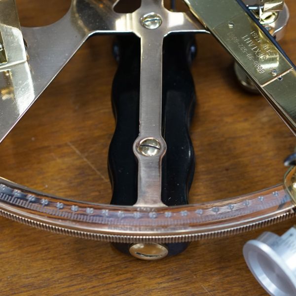 Royal Navy Silver Scale Sextant - Henry Hughes & Son Polished Trinity Marine