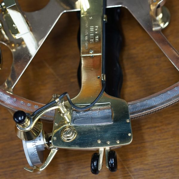 Royal Navy Silver Scale Sextant - Henry Hughes & Son Polished Trinity Marine