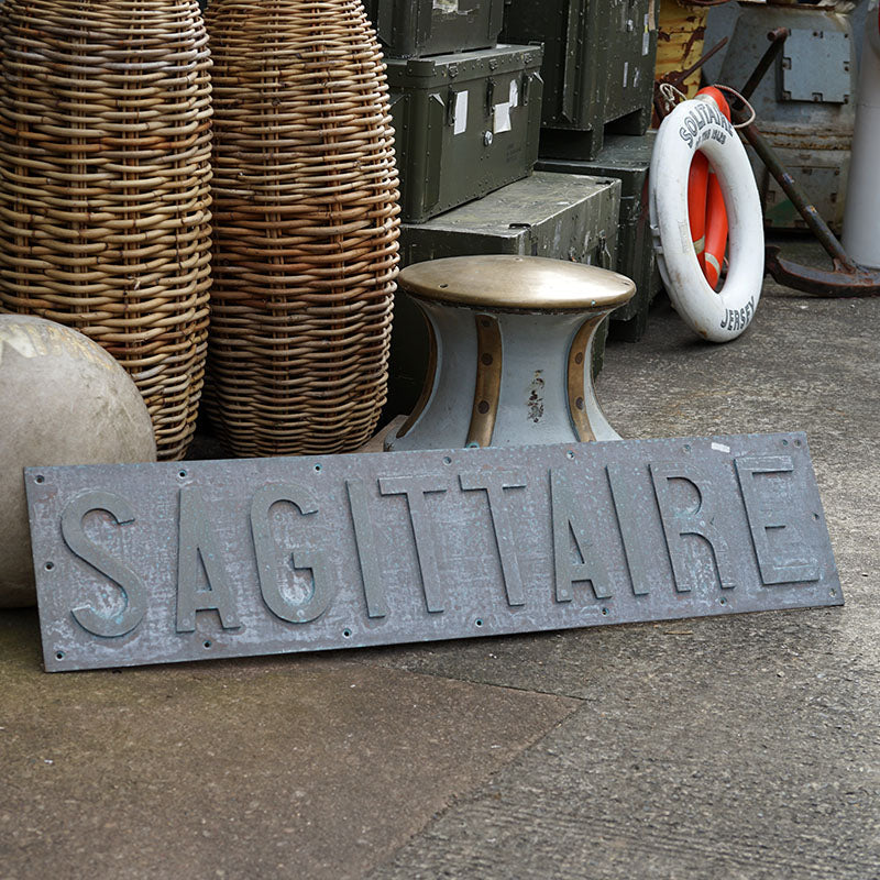 1955 Sagittaire French Frigate Name Board Trinity Marine