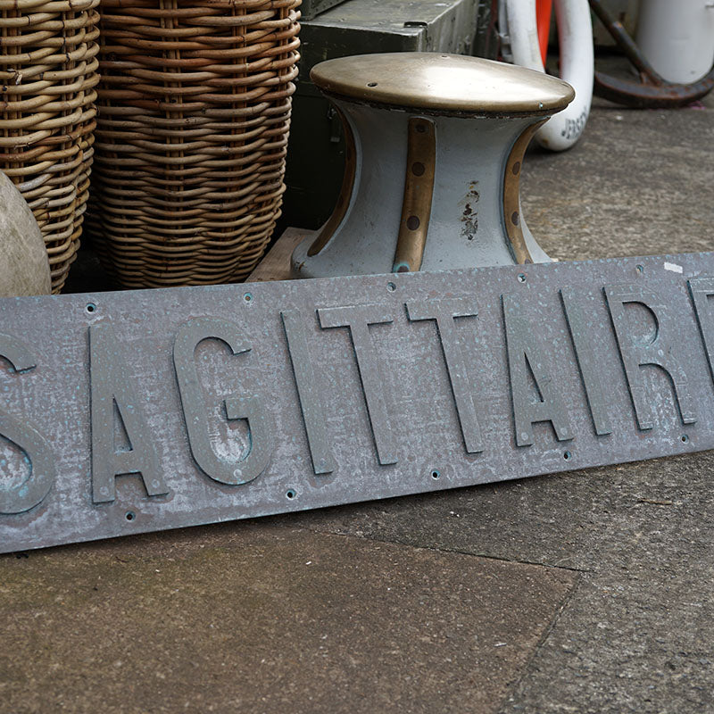 1955 Sagittaire French Frigate Name Board Trinity Marine