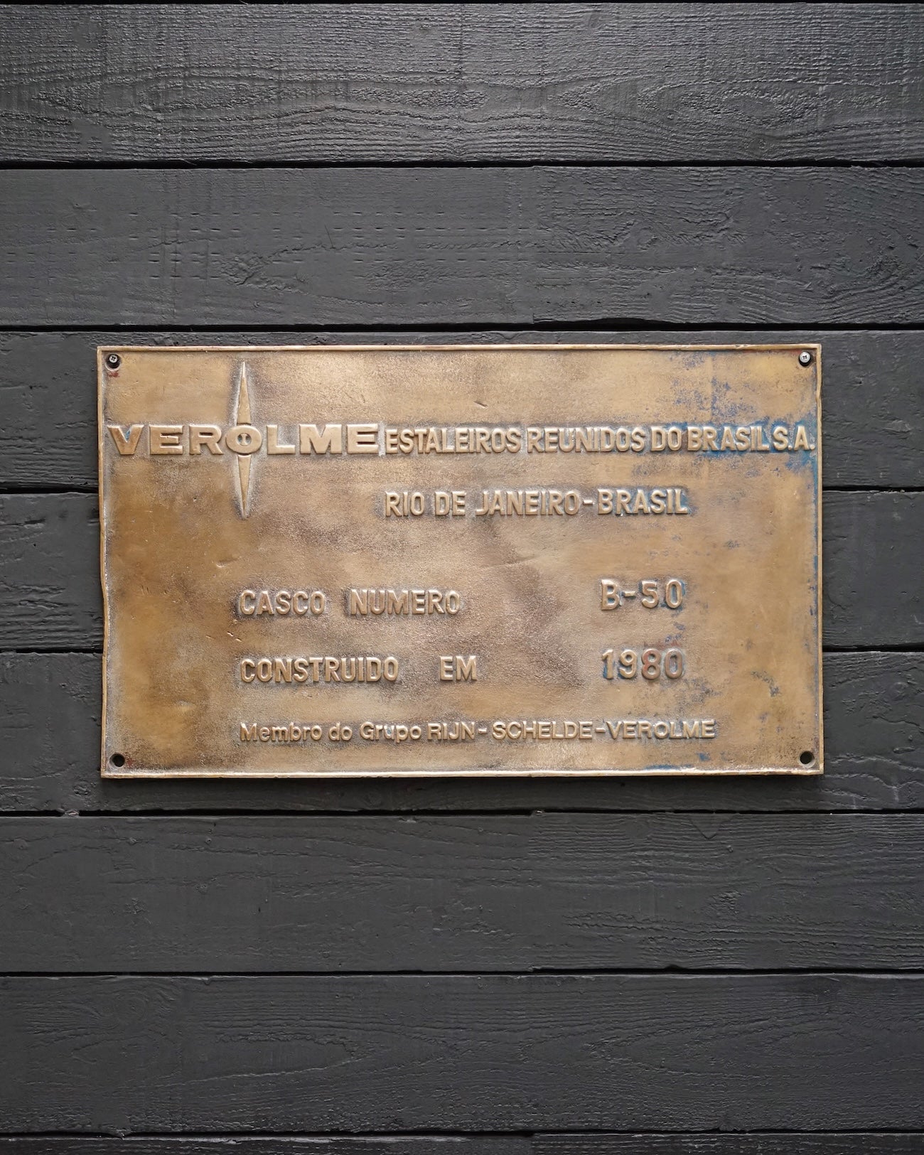 Ships Builders Plate MV Marium 1980 Trinity Marine