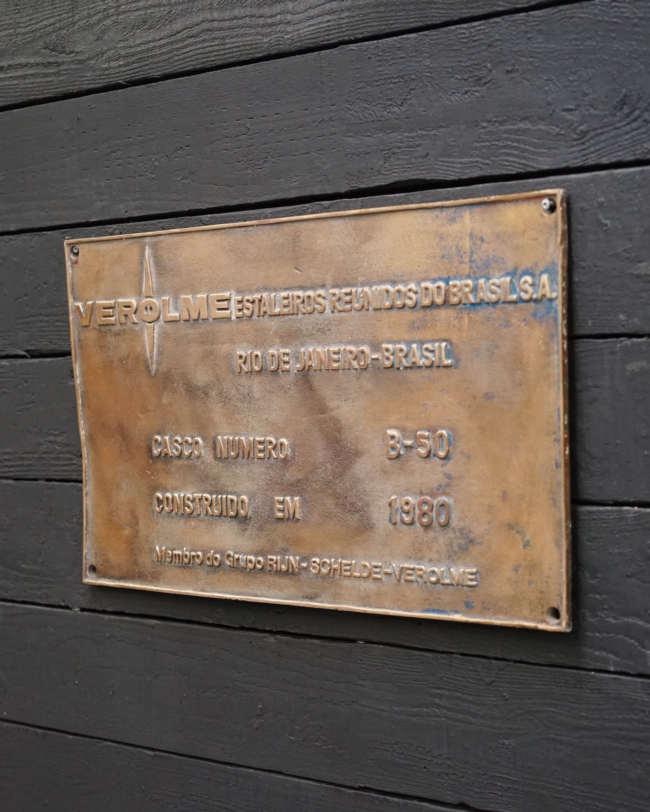 Ships Builders Plate MV Marium 1980 Trinity Marine