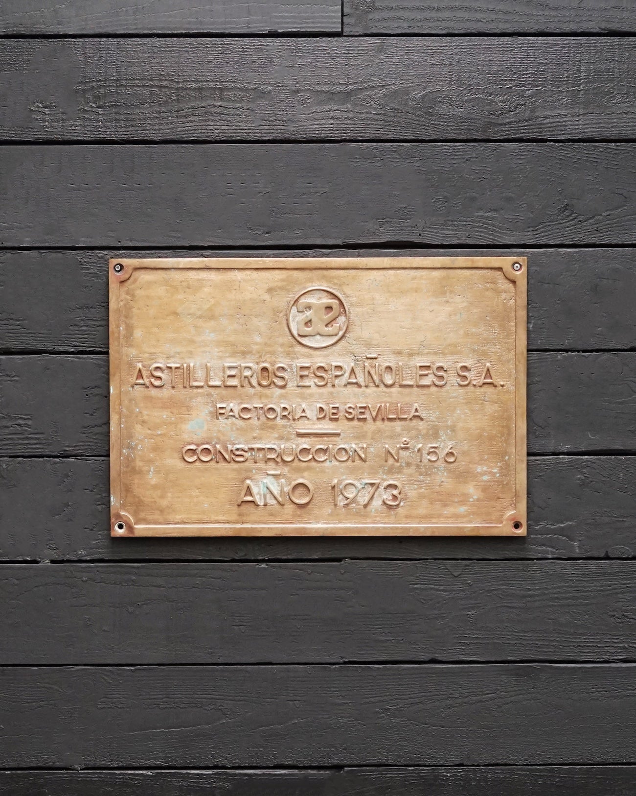 Ships Builders Plate MV Triana 1973 Trinity Marine