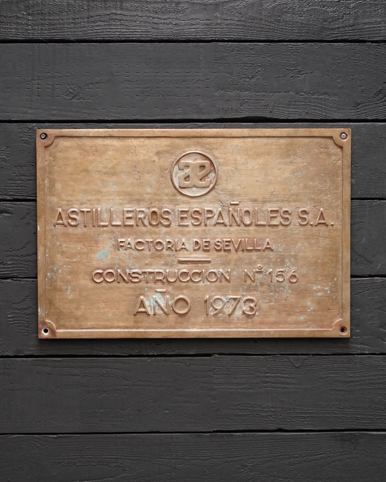 Ships Builders Plate MV Triana 1973 Trinity Marine