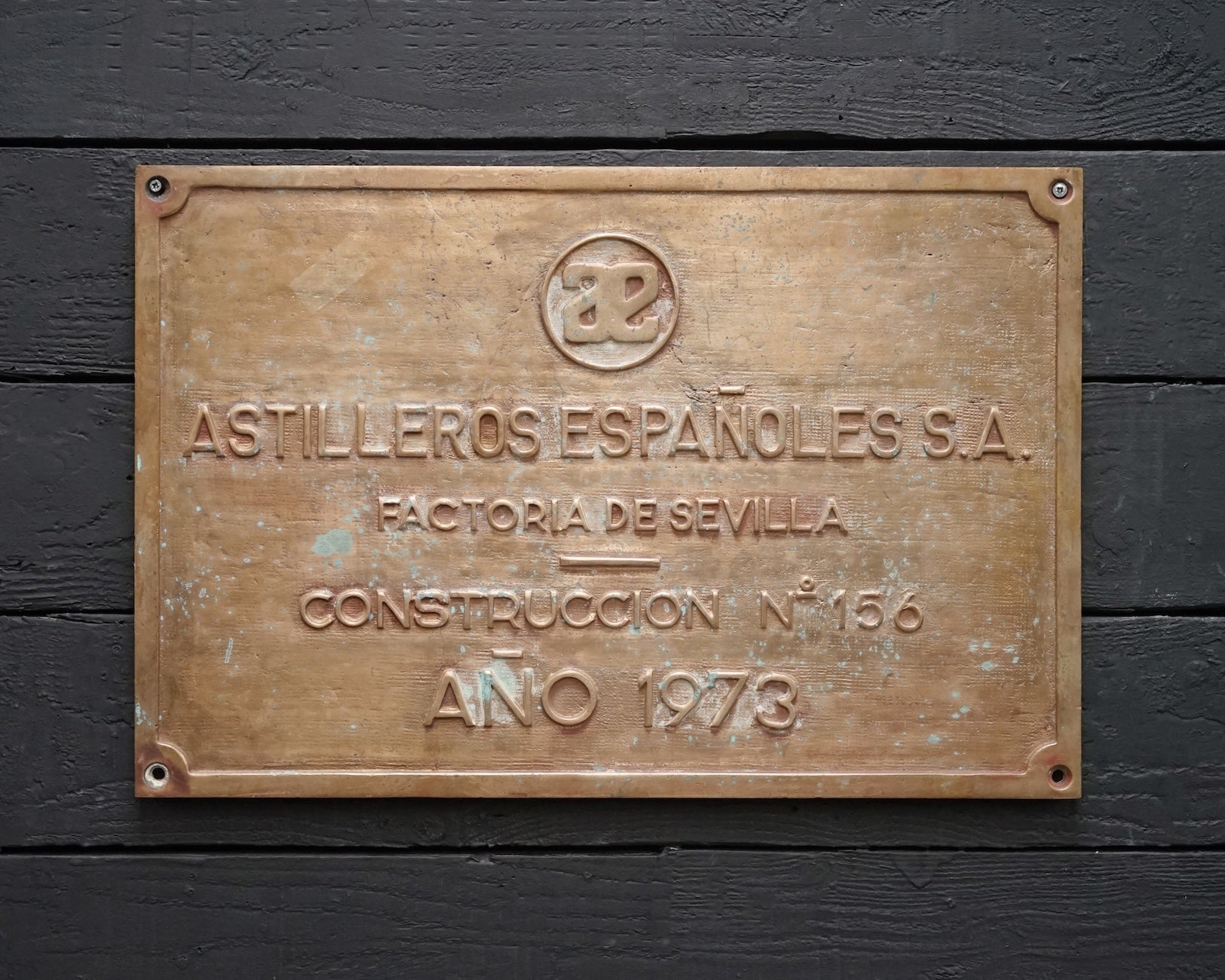 Ships Builders Plate MV Triana 1973 Trinity Marine