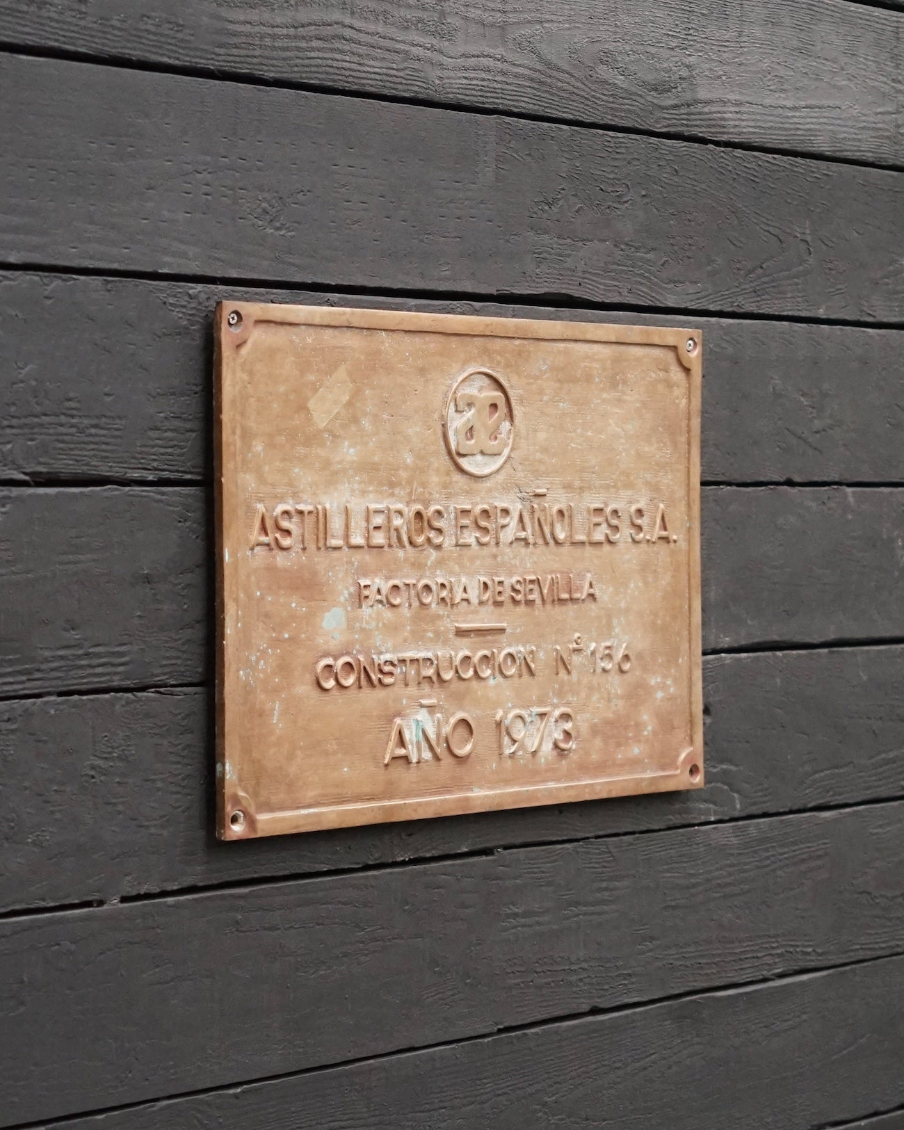 Ships Builders Plate MV Triana 1973 Trinity Marine