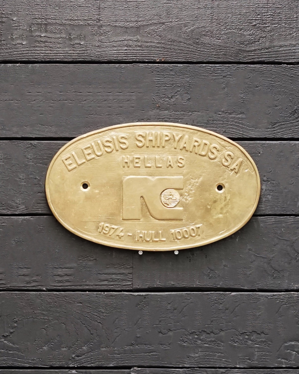Ships Builders Plate - Eleusis Shipyards S.A. 1974 Trinity Marine