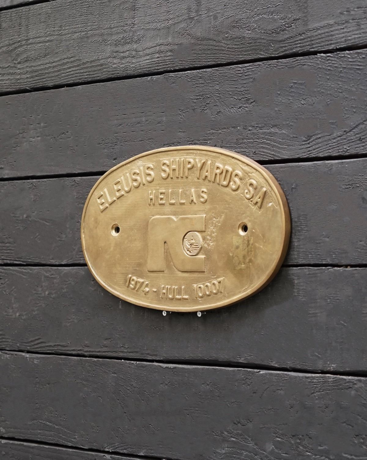 Ships Builders Plate - Eleusis Shipyards S.A. 1974 Trinity Marine