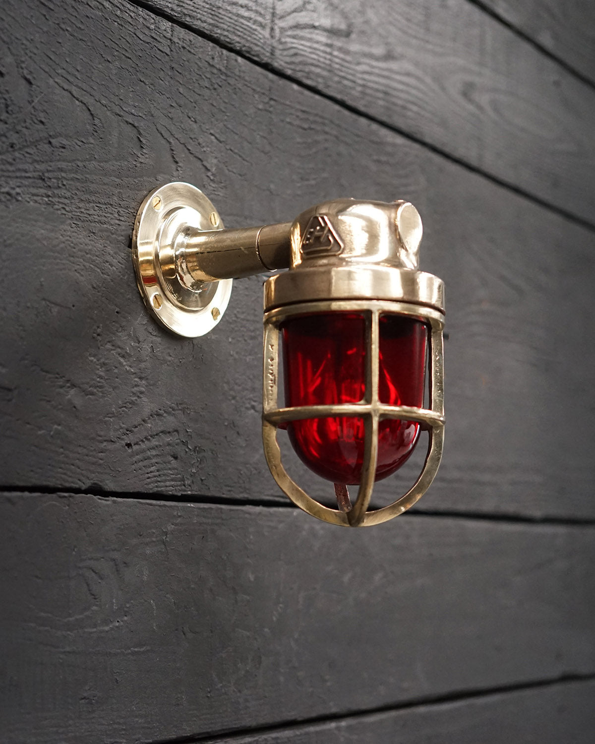 Deutsche Marine Brass Outdoor Wall Light - Alarm Trinity Marine