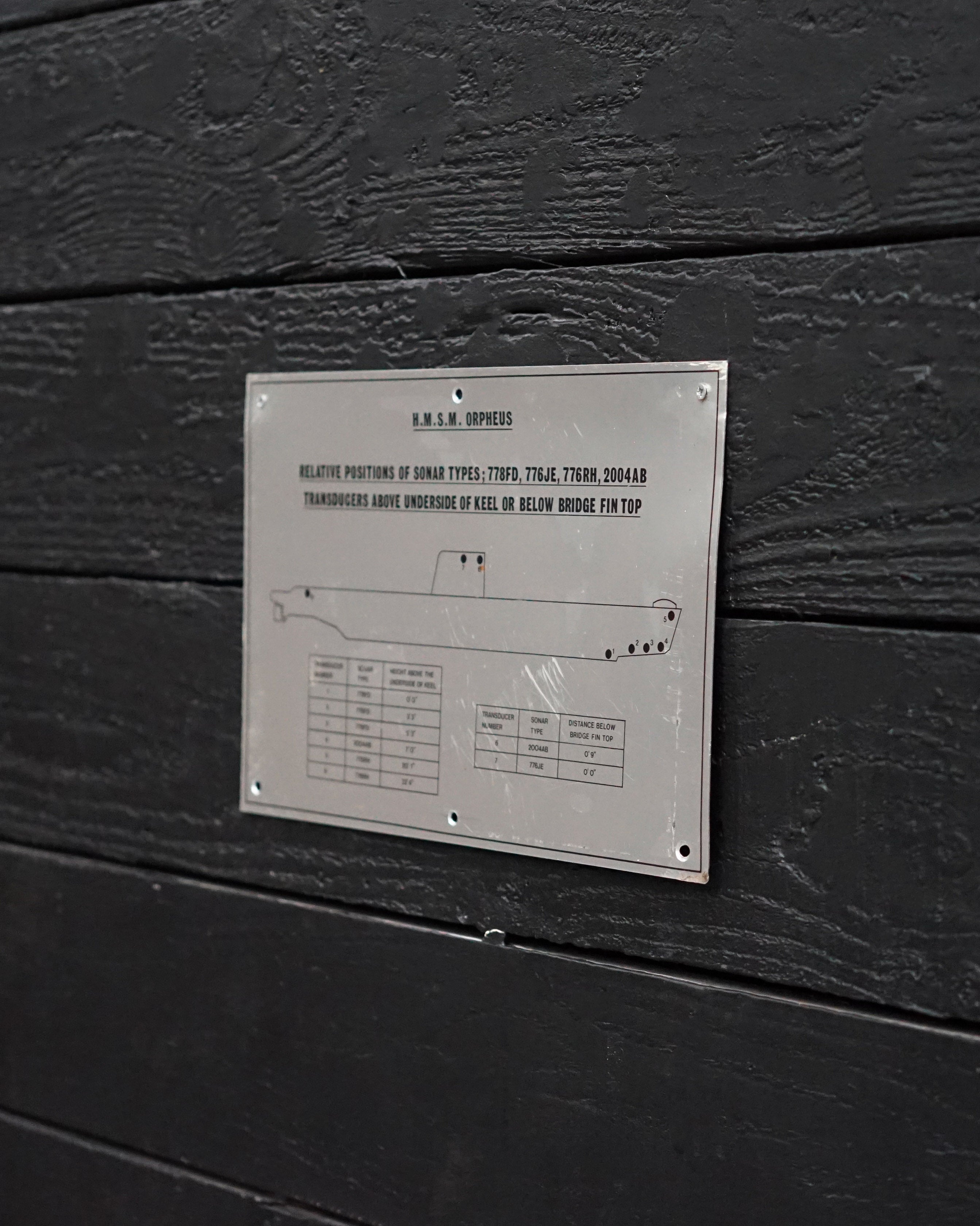 Diagram Sign from HMS Orpheus Trinity Marine