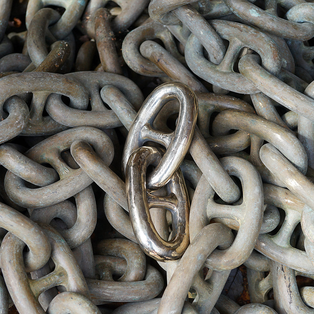 Royal Navy Minesweeper Stud-Link Chain - Double Trinity Marine