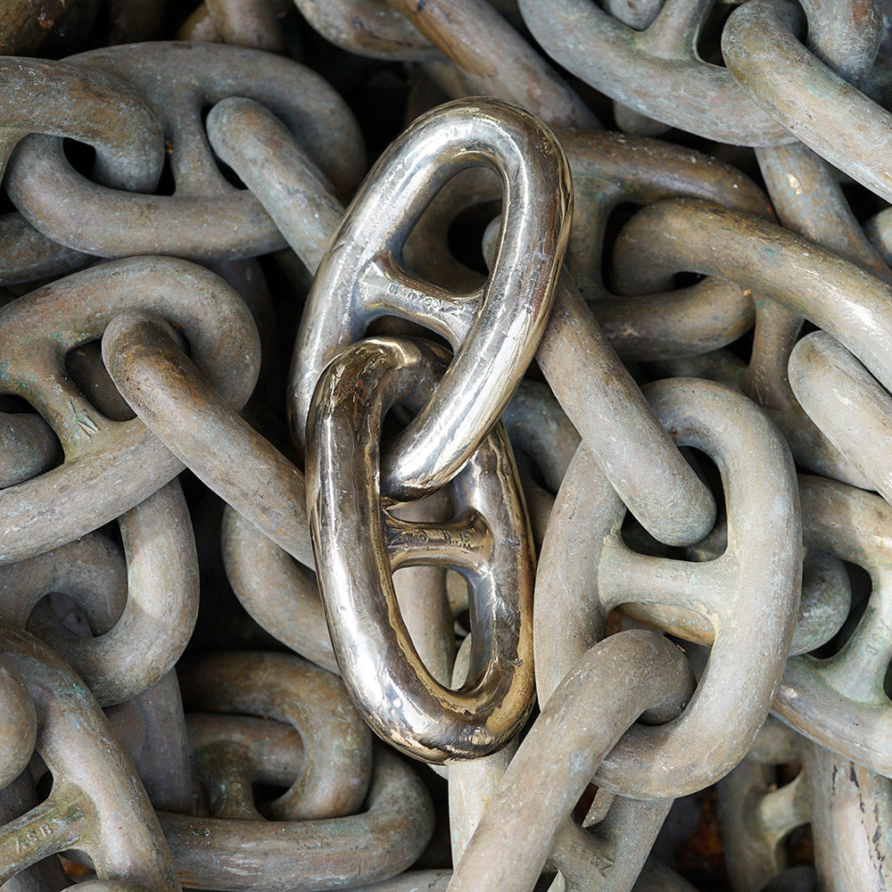 Royal Navy Minesweeper Stud-Link Chain - Double Trinity Marine