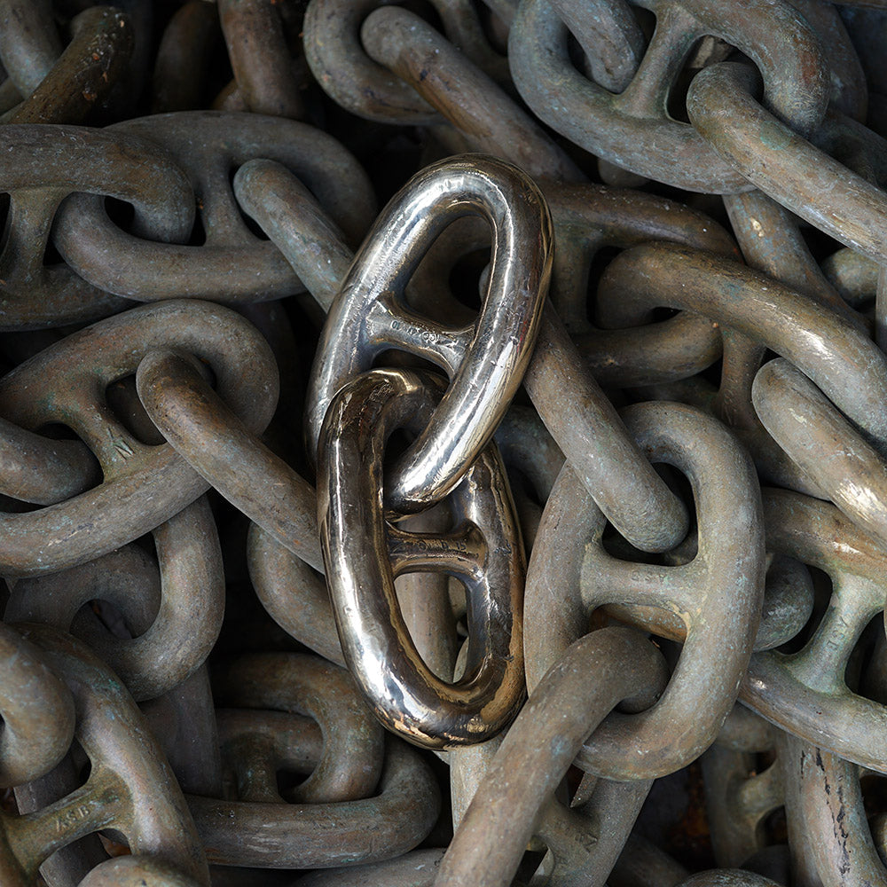 Royal Navy Minesweeper Stud-Link Chain - Double Trinity Marine