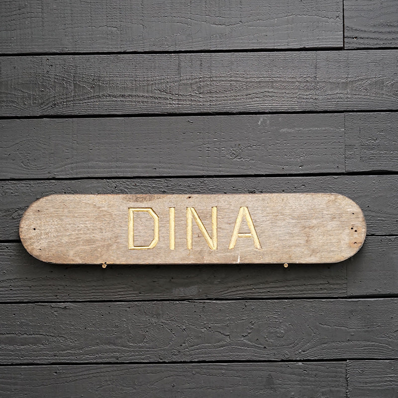 Drie Gebroeders Teak Nameboard Trinity Marine