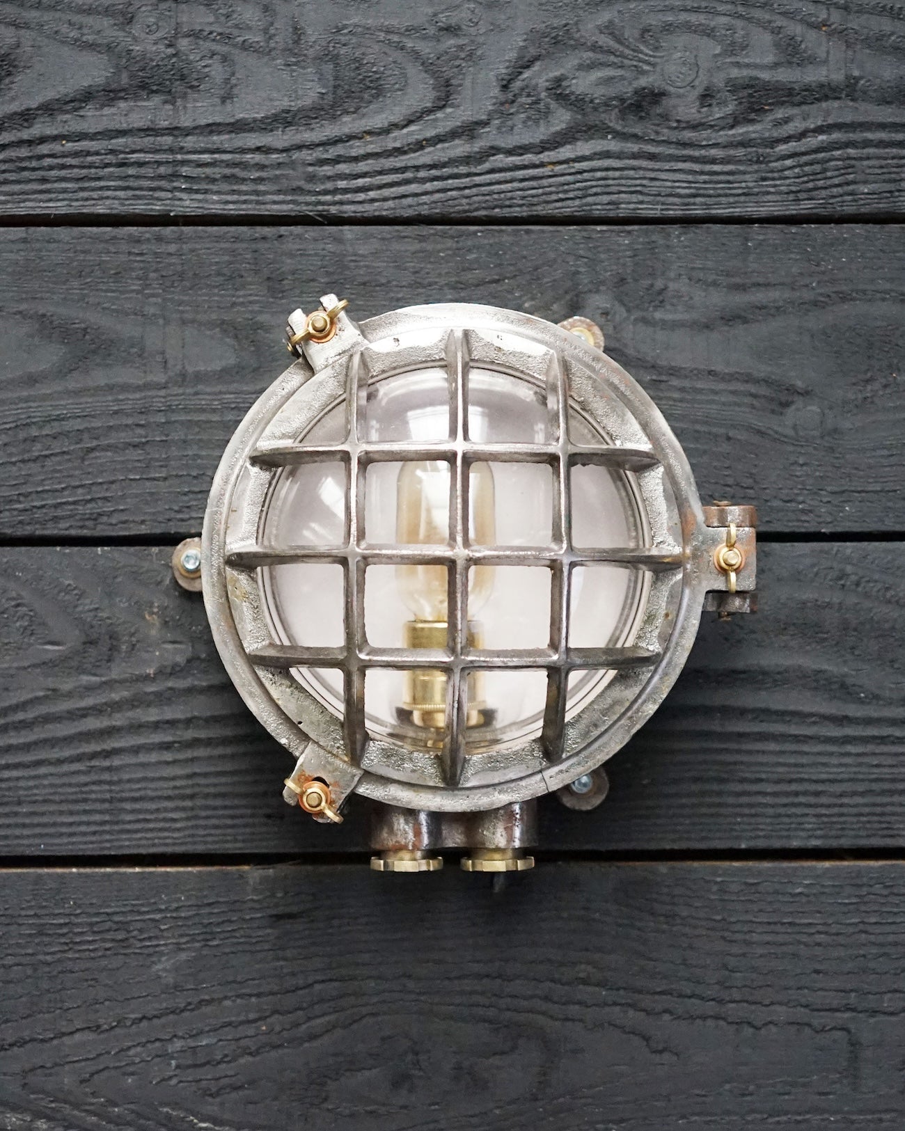 East German 6 Bar Solid Iron Bulkhead Light Trinity Marine