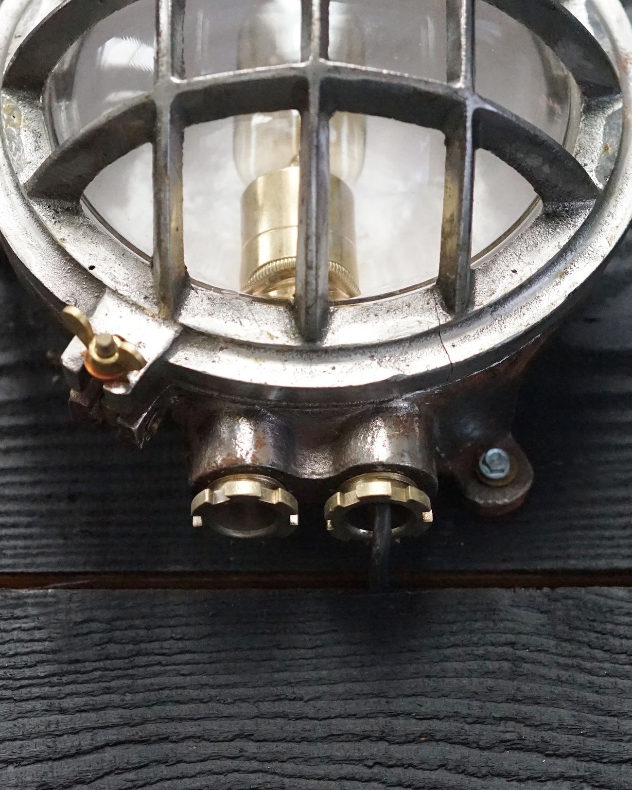 East German 6 Bar Solid Iron Bulkhead Light Trinity Marine