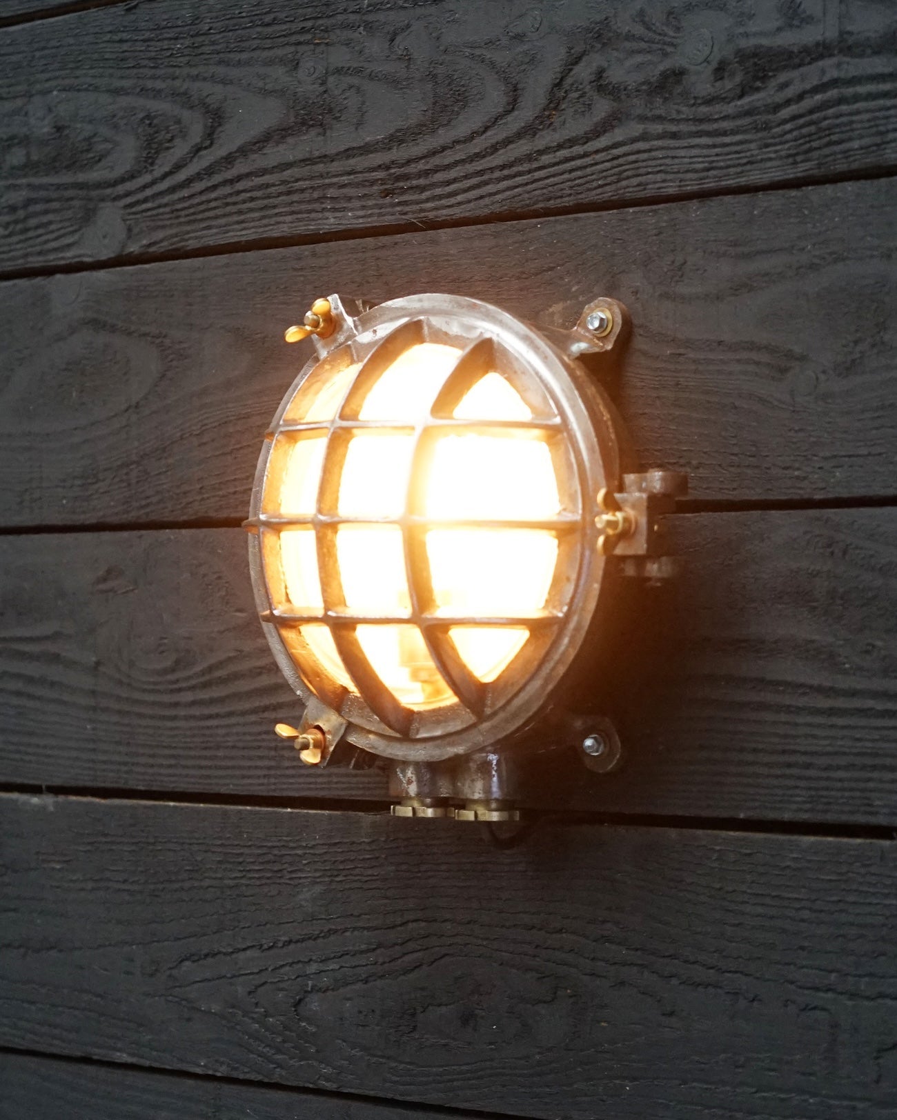 East German 6 Bar Solid Iron Bulkhead Light Trinity Marine