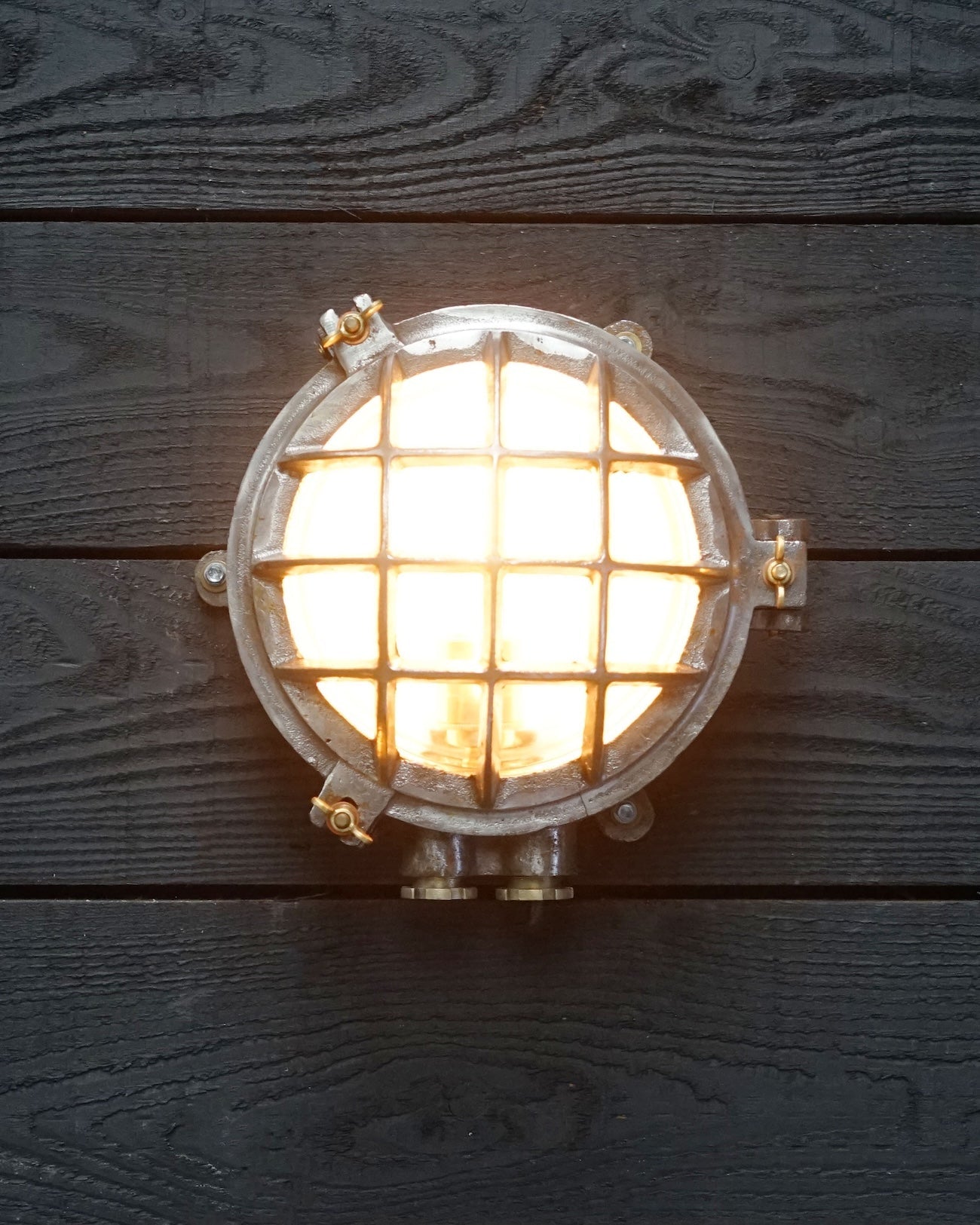 East German 6 Bar Solid Iron Bulkhead Light Trinity Marine