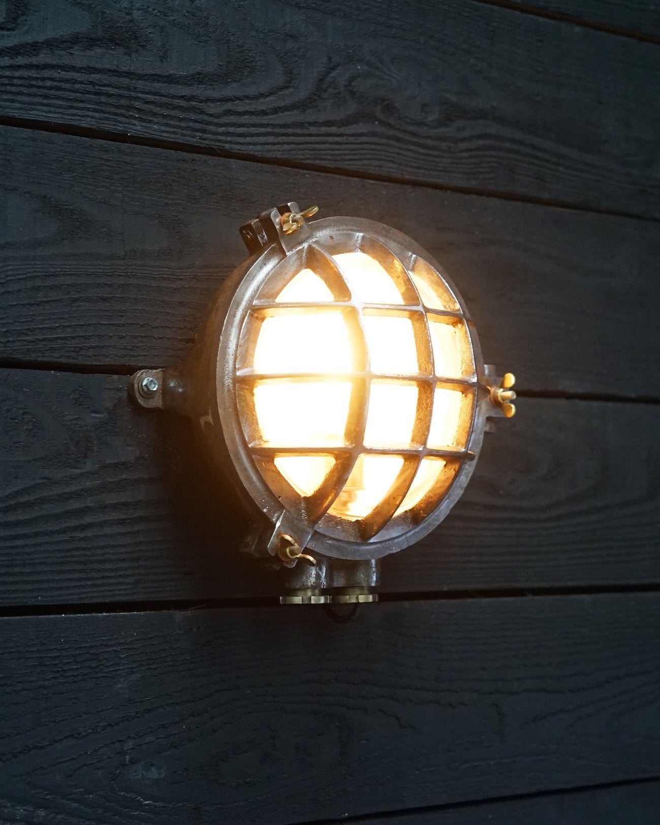 East German 6 Bar Solid Iron Bulkhead Light Trinity Marine