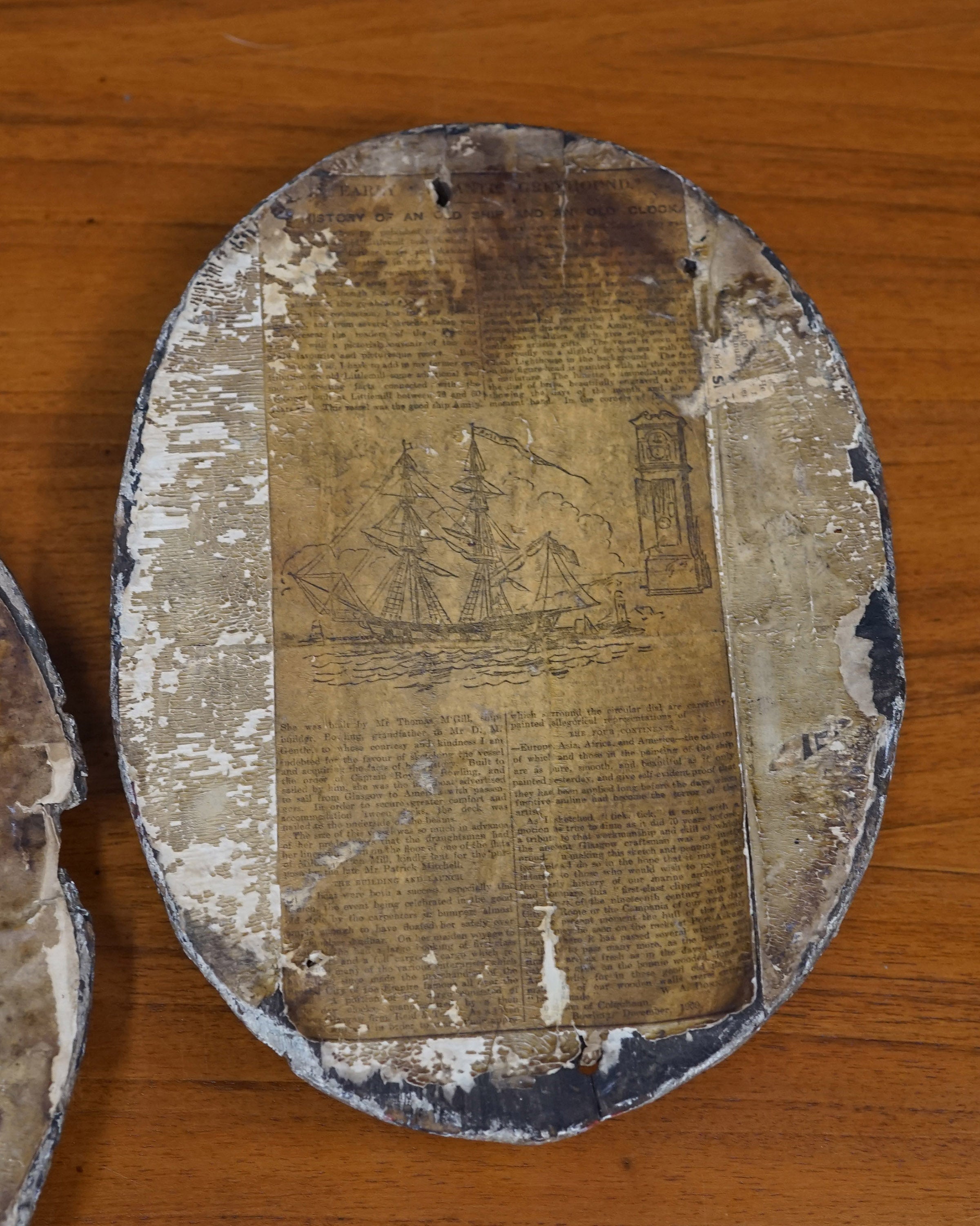 Extremely Rare Pair of Stern Carvings from Amity - 1827 Trinity Marine