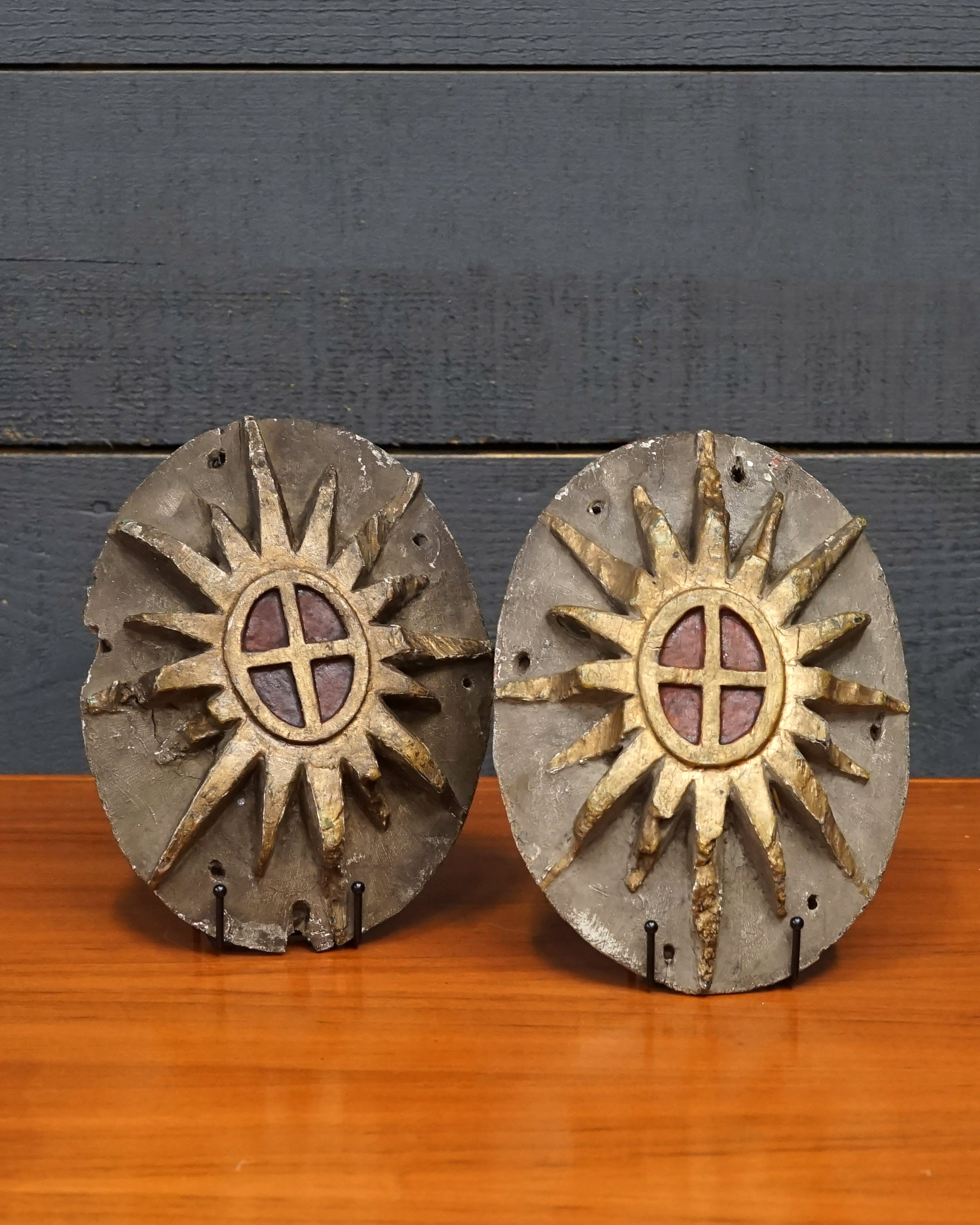 Extremely Rare Pair of Stern Carvings from Amity - 1827 Trinity Marine