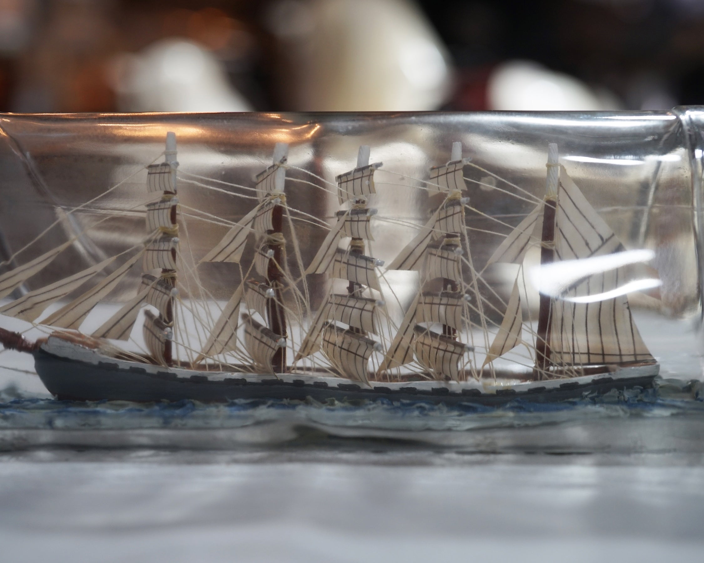 Five-Masted Barque Ship in Bottle Trinity Marine