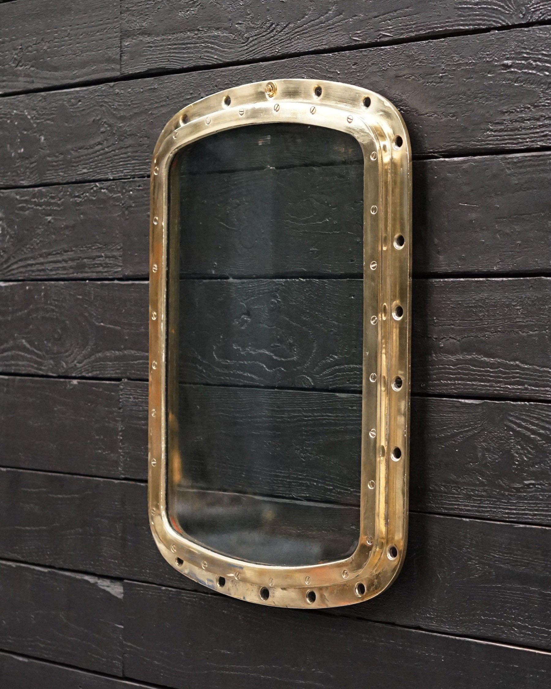 Fixed Curved Brass Ships Windows - 71 x 52 Trinity Marine
