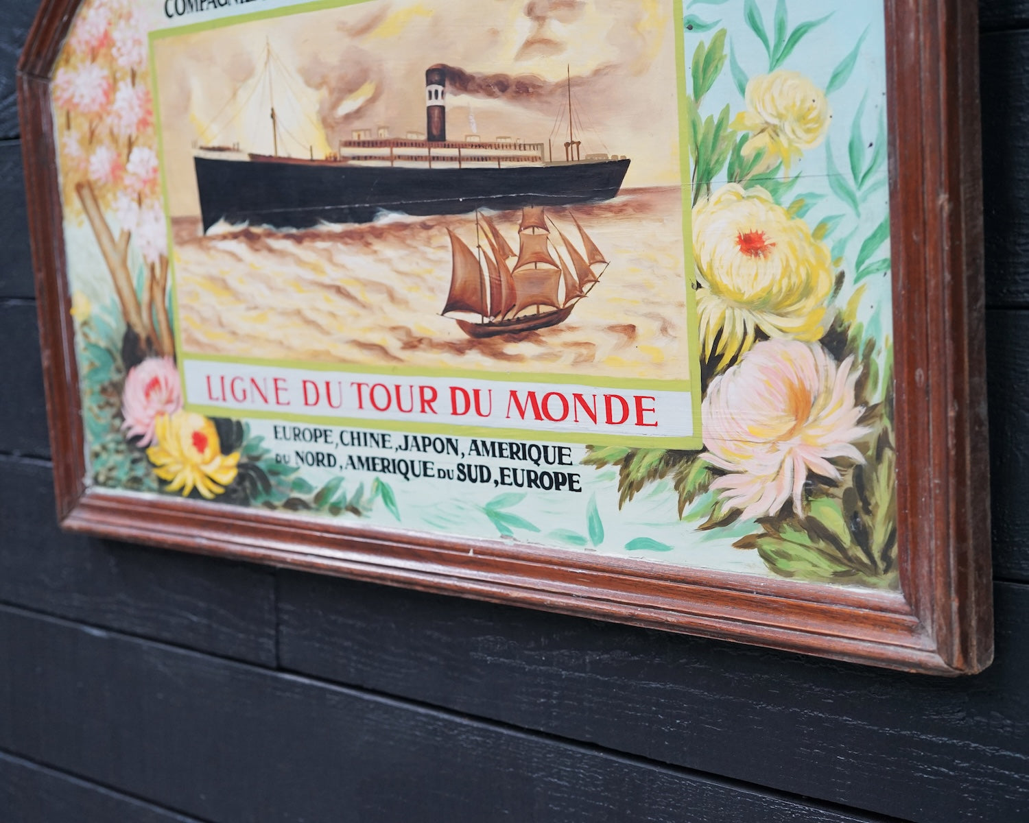 Painted Advertising Board for Charguers Reunis Trinity Marine