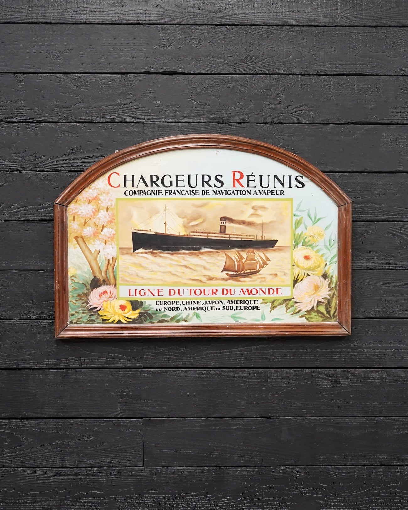 Painted Advertising Board for Charguers Reunis Trinity Marine