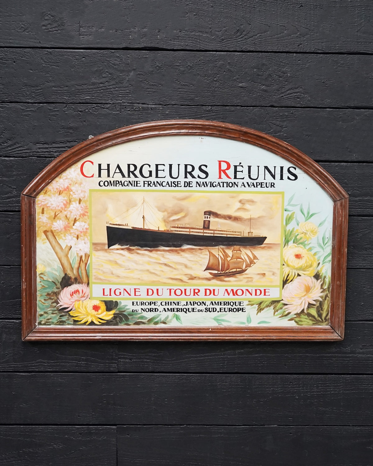 Painted Advertising Board for Charguers Reunis Trinity Marine