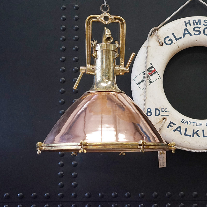 Giant Reclaimed Ships Copper and Brass Cargo Light Trinity Marine