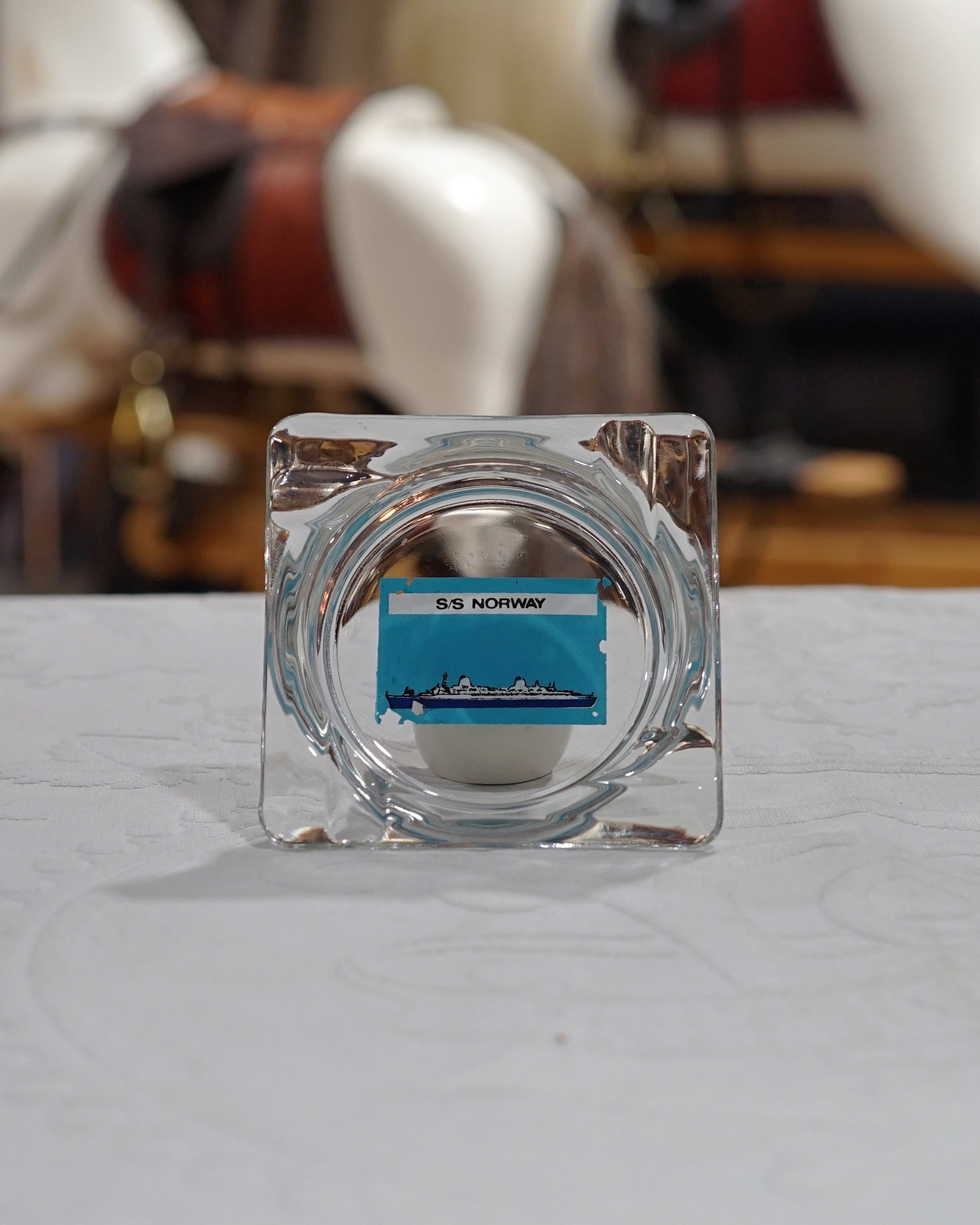Glass Ashtray from SS Norway Trinity Marine