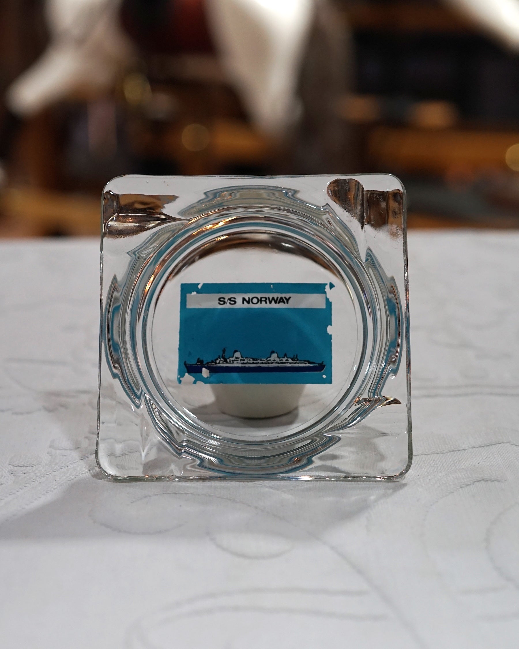Glass Ashtray from SS Norway Trinity Marine
