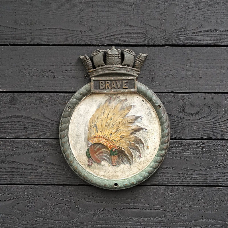 HMS Brave Screen Badge - 1943 Trinity Marine