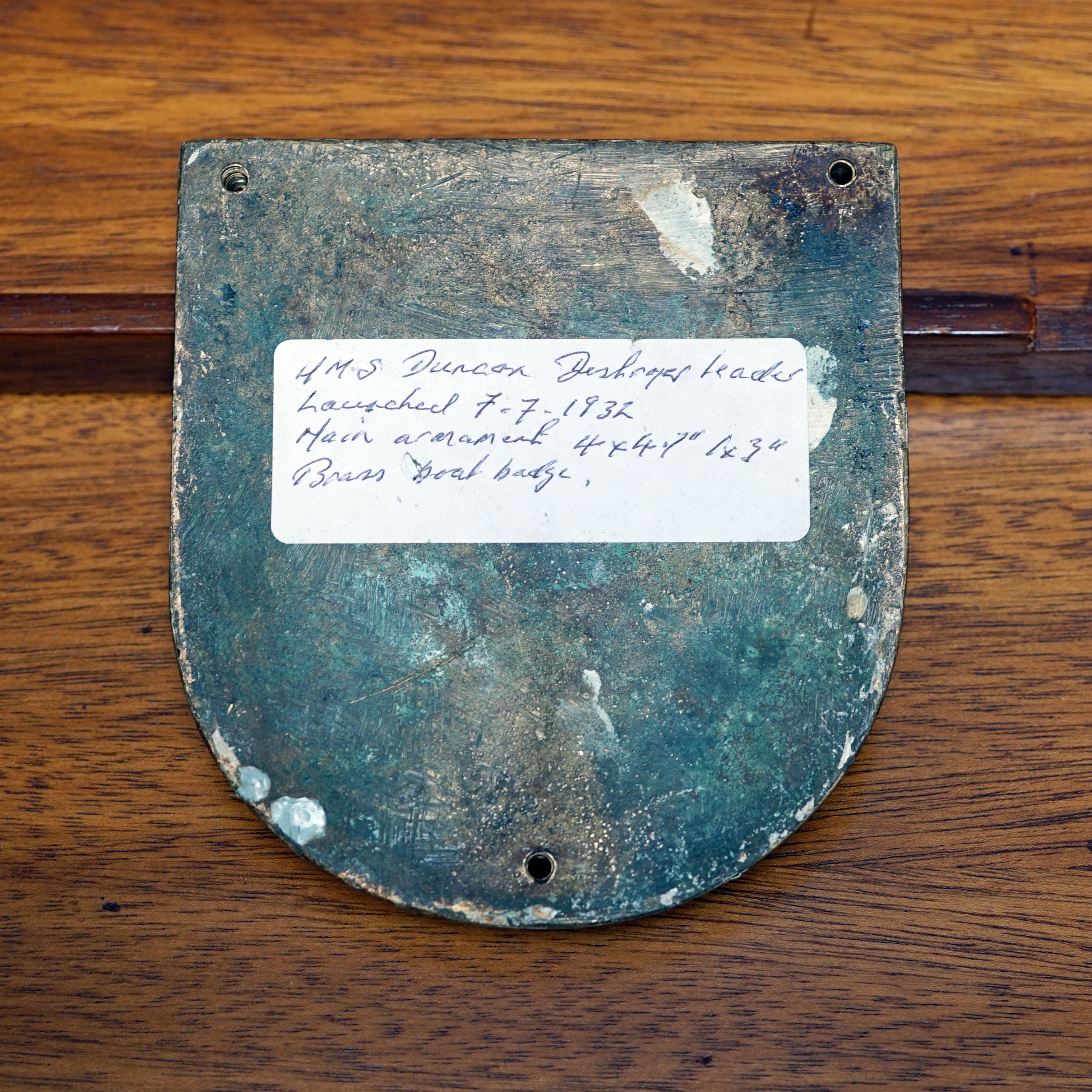 HMS Duncan Boat Badge - 1933 Trinity Marine