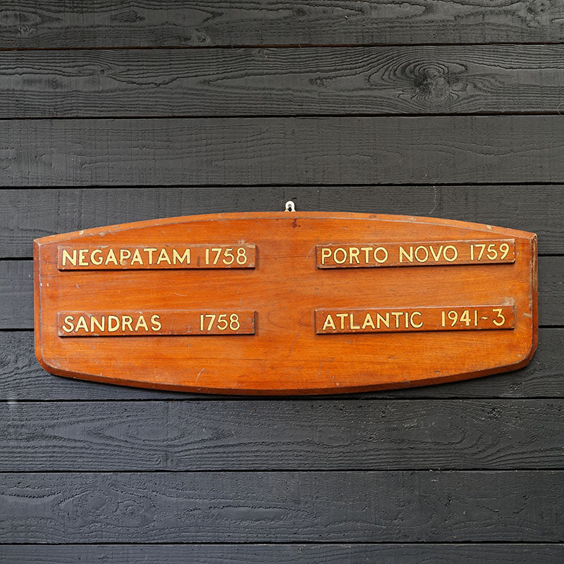 1952 HMS Salisbury Battle Honours Board Trinity Marine