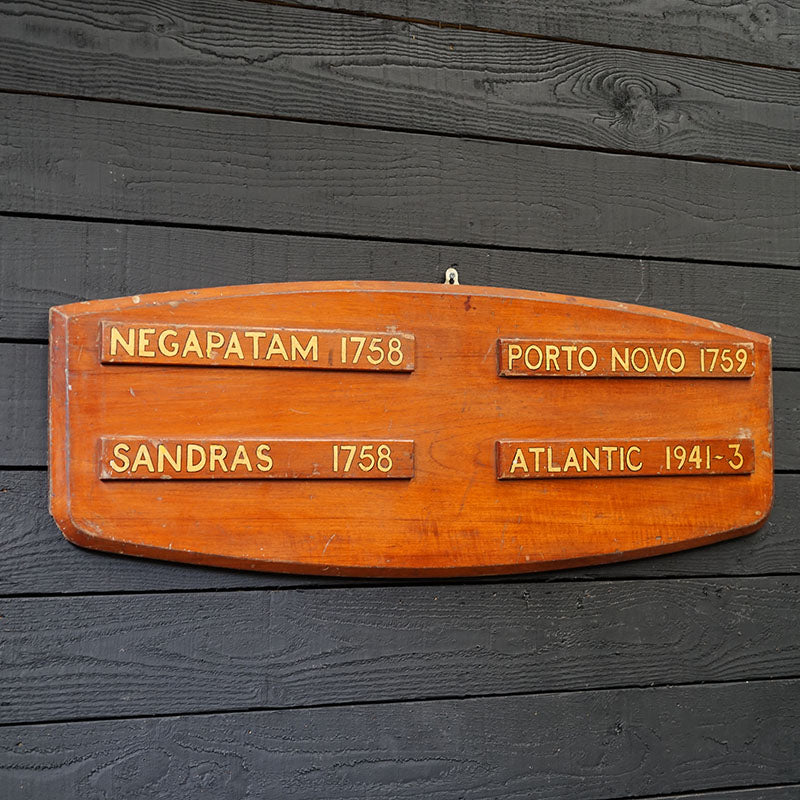 1952 HMS Salisbury Battle Honours Board Trinity Marine