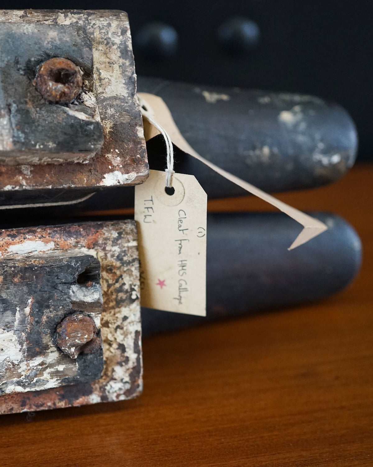 Large Teak Cleats Ex HMS Calliope 1914 Trinity Marine