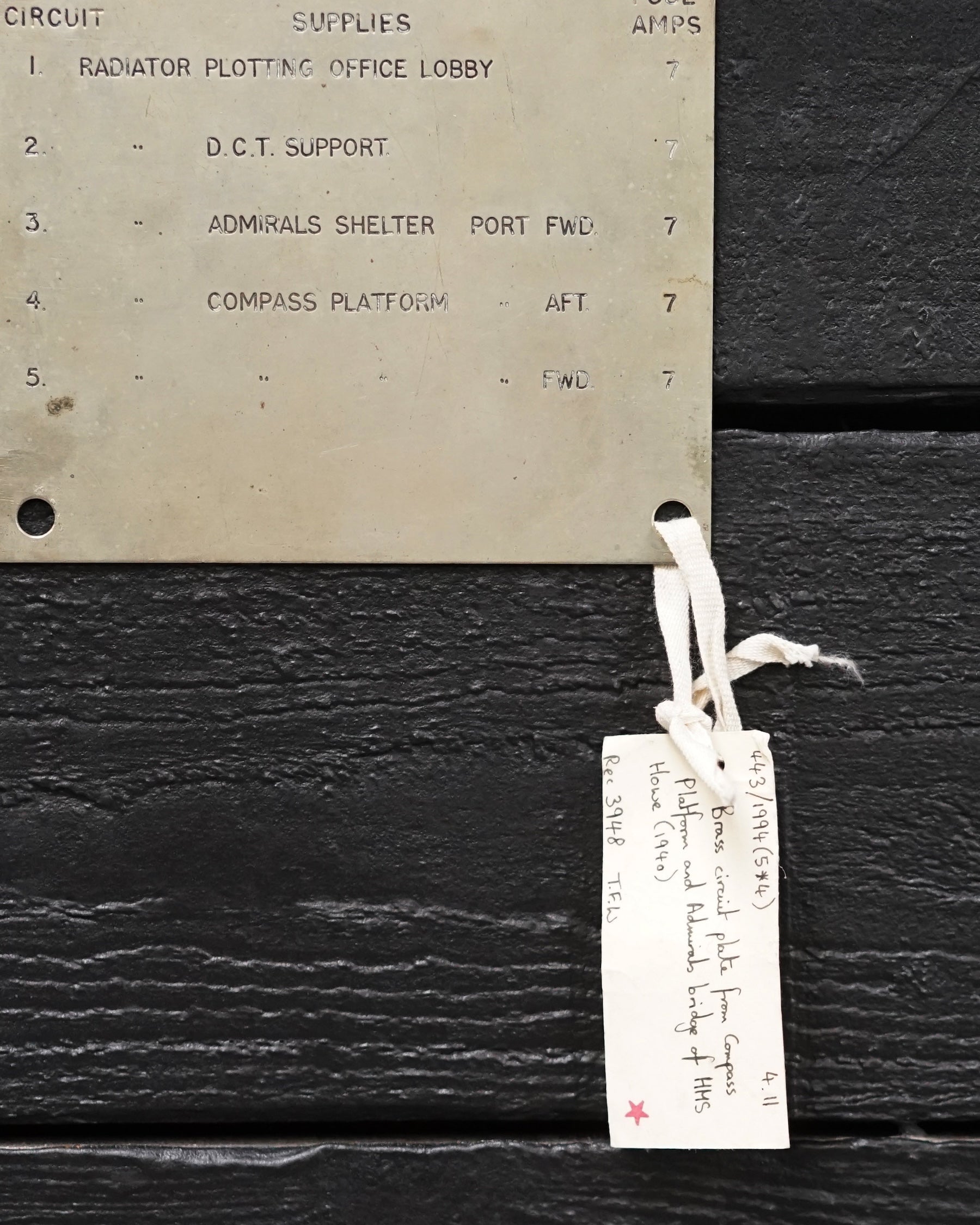 HMS Howe Circuit Plate Trinity Marine
