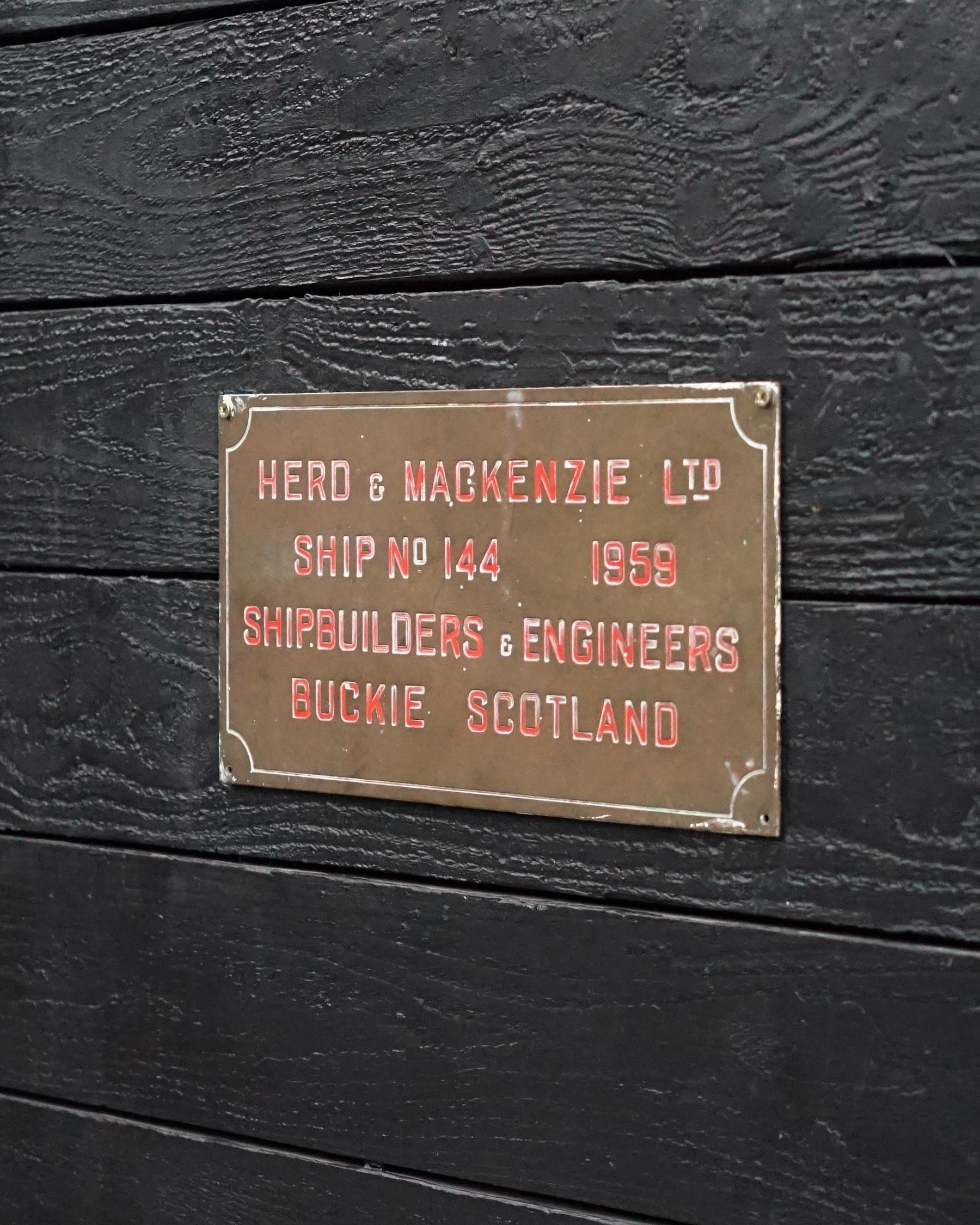 Original Ships Builders Plate HMS Lewiston (M1208) Trinity Marine