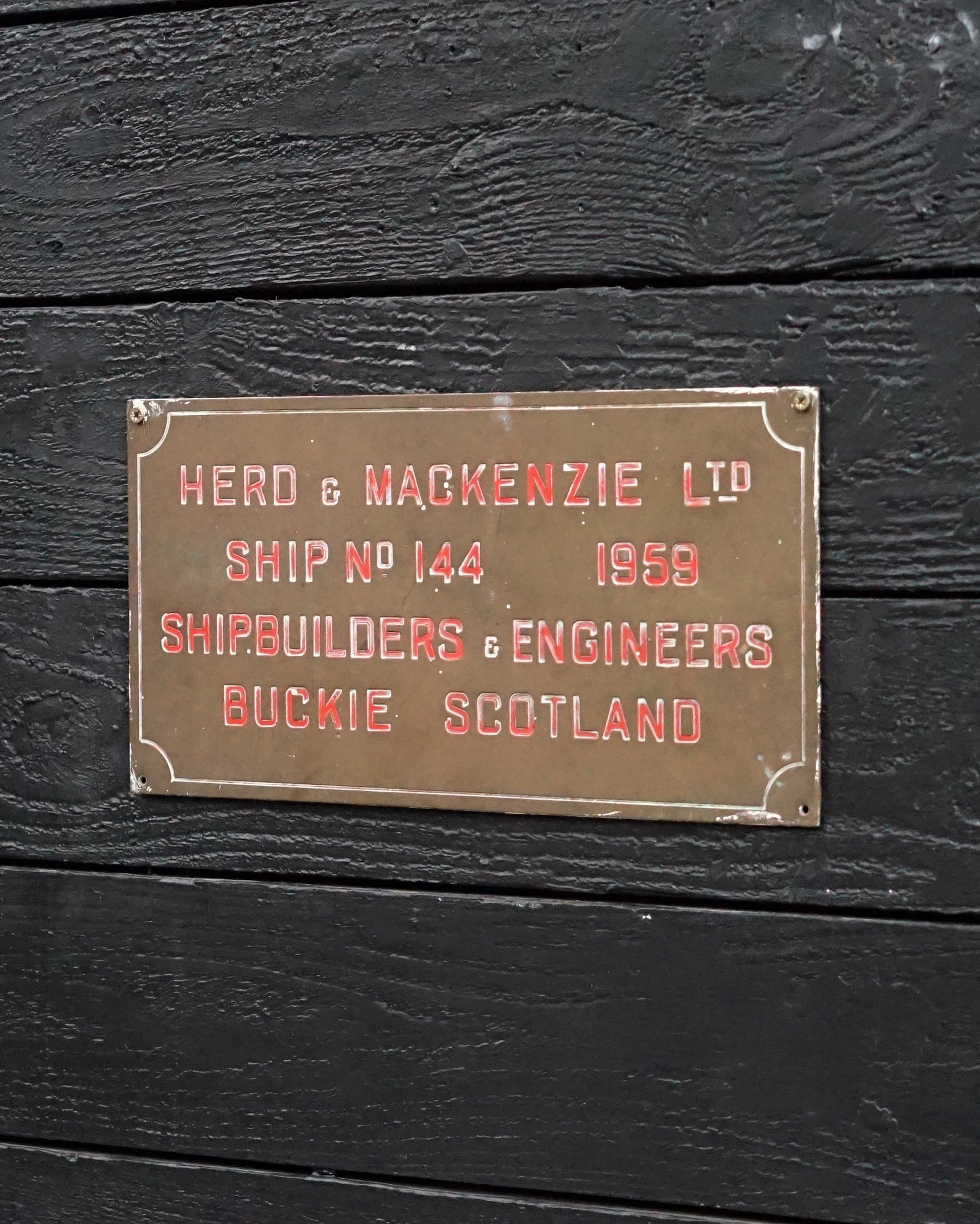 Original Ships Builders Plate HMS Lewiston (M1208) Trinity Marine