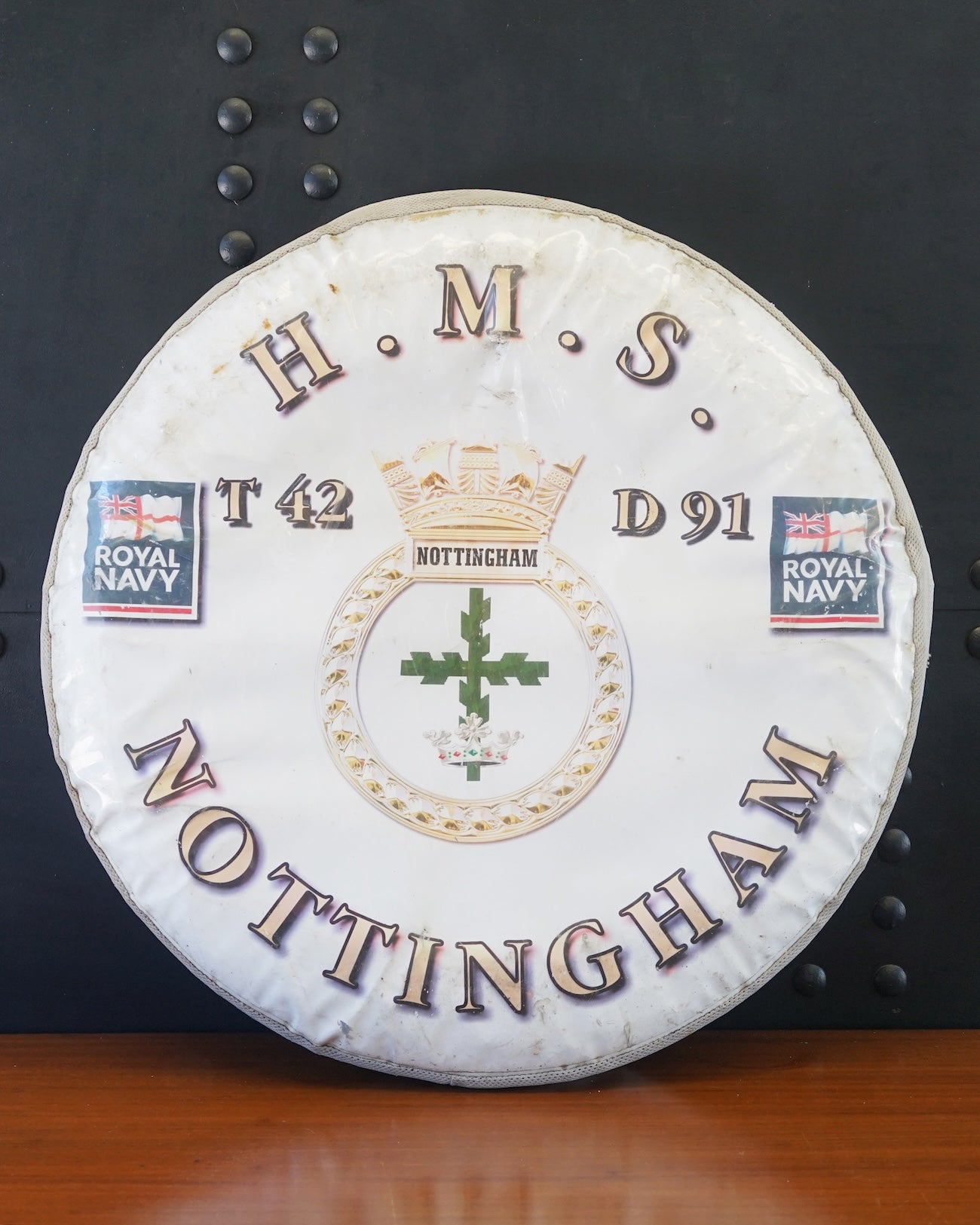 HMS Nottingham (D91) Ceremonial Lifering Cover Trinity Marine